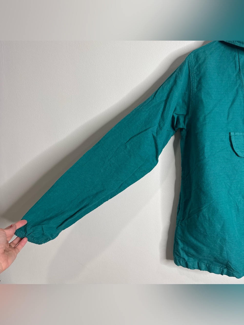 Jungmaven Shoreline Anorak Teal Hooded Jacket Hemp Cotton Unisex Size XS - Picture 5 of 10